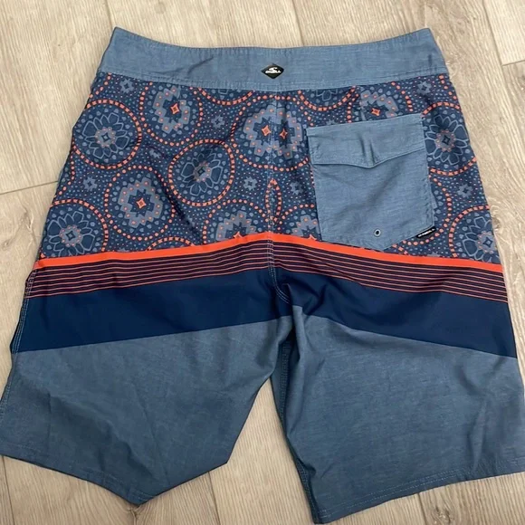 blue and orange aztec design board shorts. o’neal - Picture 3 of 3